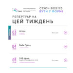 Зображення до новини Репертуар театру Лесі — 30.01-05.02.2023